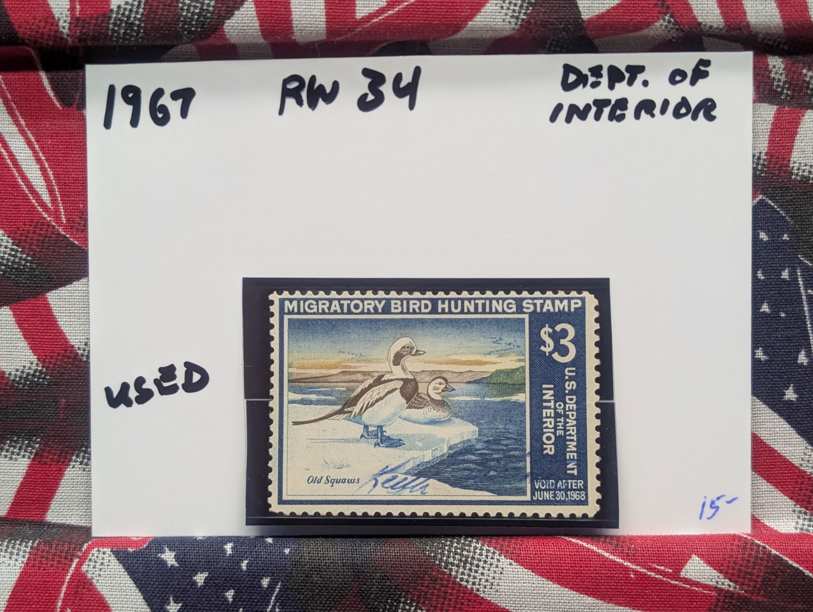 1967 Dept. Of Interior Duck Stamp, RW 34 (1 of 2)