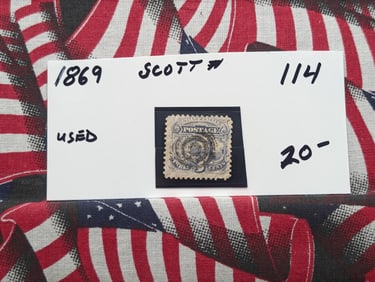 1869 Vintage U.S. Stamp, Scott # 114, Used
