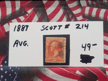 1887 Vintage U.S. Stamp, Scott # 214, Used