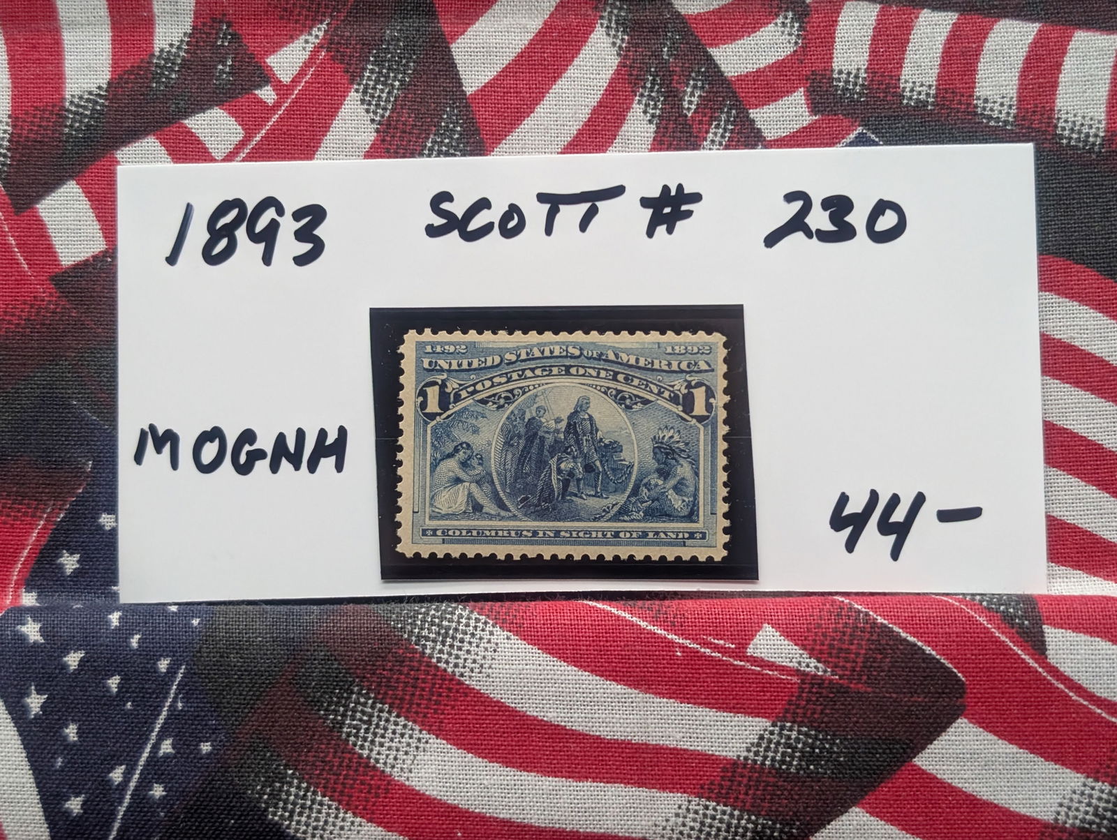 1893 Vintage U.S. Stamp, Scott # 230, Mint, Original Gum, Never Hinged (1 of 2)