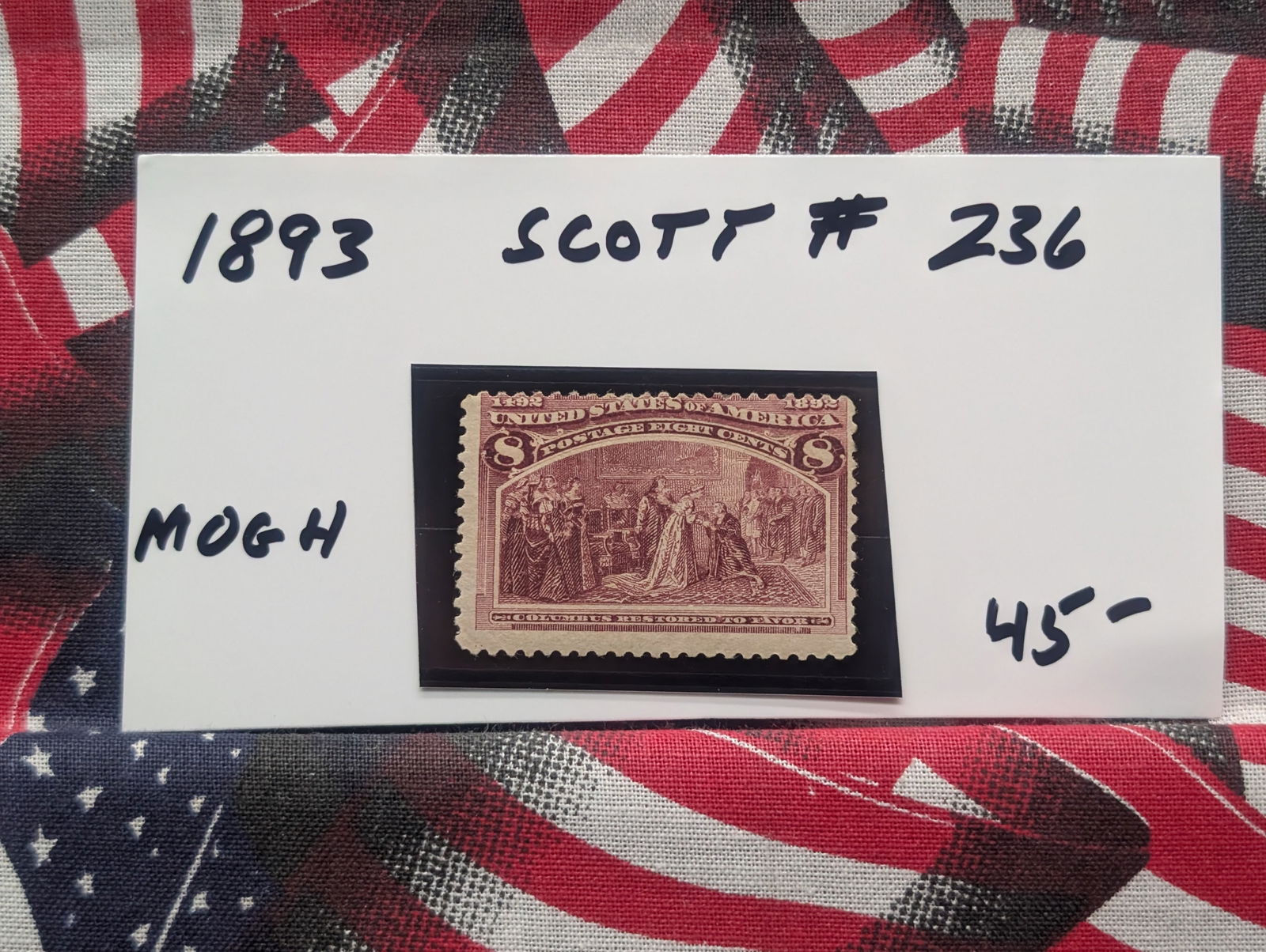 1894 Vintage U.S. Stamp, Scott # 236, Mint, Original Gum, Never Hinged (1 of 2)