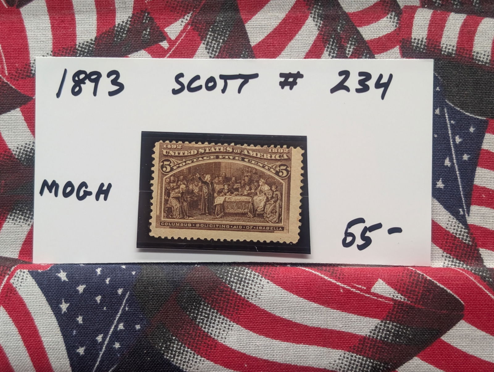 1895 Vintage U.S. Stamp, Scott # 234, Mint, Original Gum, Never Hinged (1 of 2)