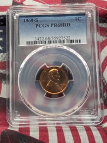1969-S PROOF Lincoln Memorial Cent - PCGS PR68 RD