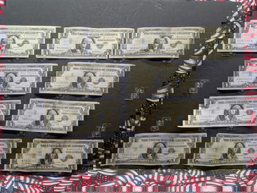 Lot of Ten Various 1957 & 1935 Series $1.00 Silver Certificates - (5) 1957's, (3) 57-B's, (1) 35