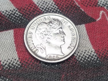 1892-O Barber Silver Dime - AU/UNC