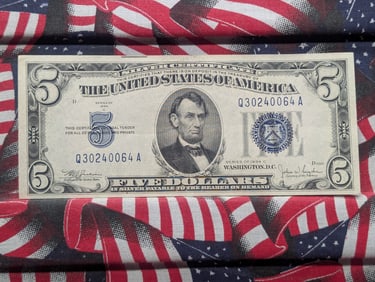 1934 C Series $5.00 Silver Certificate - VF/XF