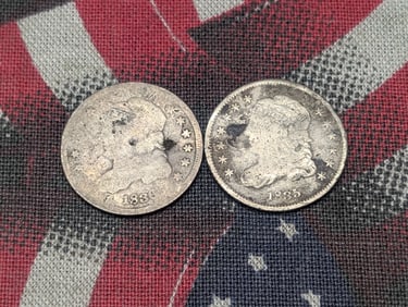 Lot of Two Capped Bust Half Dimes w/ Minor Damages - 1835 & 1836