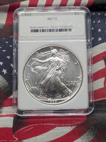 1993 American Silver Eagle - NCG Cert. MS70 - "NOT NGC"