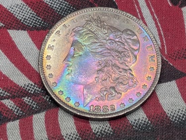 1882-O Morgan Silver Dollar w/ Wild Toning