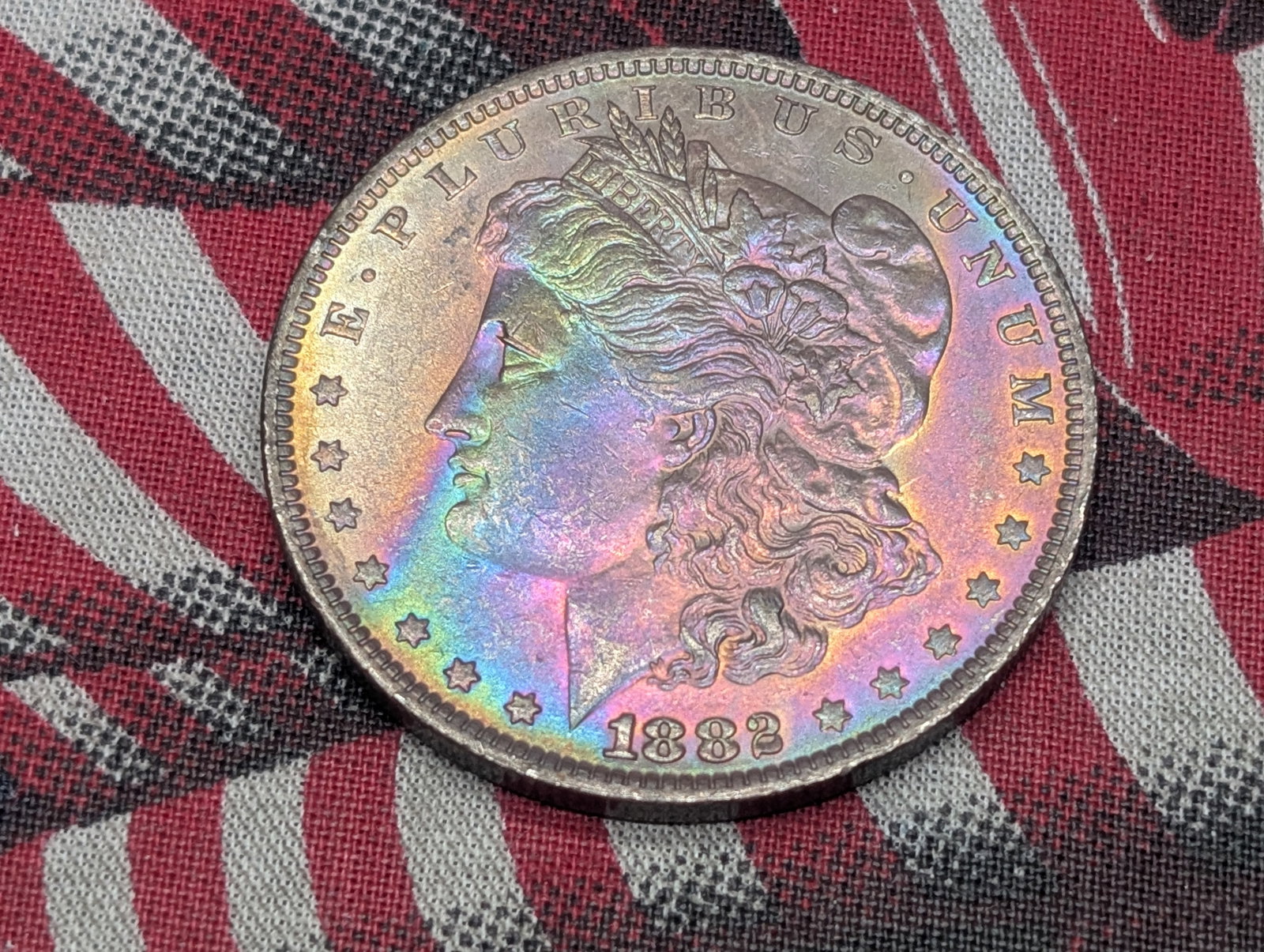 1882-O Morgan Silver Dollar w/ Wild Toning: 1882-O Morgan Silver Dollar w/ Wild Toning
