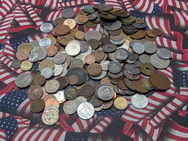 Bag of 1.15 Lbs. of Various Vintage & Modern World Coins