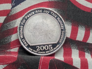 2005 - 1 Oz. .999 FINE SILVER Tractor Plowing the Farm Designed Round