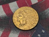 AU/UNC - 1909-D Indian Head $5.00 SOLID 90% GOLD Half Eagle