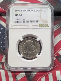 1979-P Susan B. Anthony Dollar w/ Narrow Rin - NGC MS66