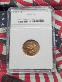 KEY DATE!! 1909-S Indian Head Cent - NCG Cert. MS65 RD - "NOT NGC"
