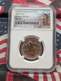 2021-D Sacagawea Military Service Dollar - NGC MS67