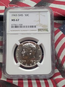 1965 SMS Kennedy 40% Silver Half Dollar - NGC MS67