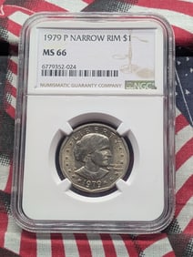 1979-P Susan B. Anthony Dollar w/ Narrow Rim - NGC MS66