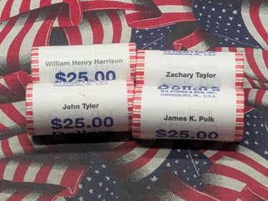 2009 Complete Set of Presidential Dollars $25 Rolls in OGW's, $100 Face Value