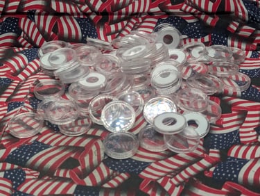 Bag of 65+ Various Sized Coin Capsules - EMPTY