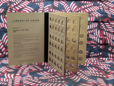NO COINs Library of Coins Slide Album Vol 11 for Roosevelt Dimes. Used but nice.