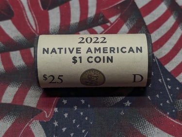 $25 Roll of 2022-D Ely S. Parker Native American $1 Coins In OGW
