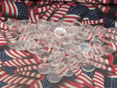 Bag of 70+ Small Dollar Coin Capsules - EMPTY