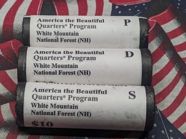 2017 P, D, & S Complete Set of $10 Rolls of White Mountain National Forest (NH) America The