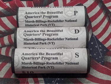 2020 P, D, & S Complete Set of $10 Rolls of Marsh Billings-Rockefeller National Historical Park (VT)