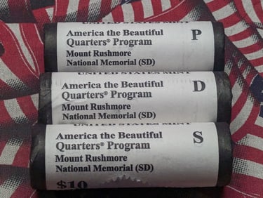 2013 P, D, & S Complete Set of $10 Rolls of Mount Rushmore National Memorial (SD) America The
