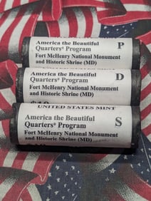 2013 P, D, & S Complete Set of $10 Rolls of Fort McHenry National Monument And Historic Shrine (MD)