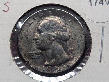 1956 "Toned" Washington 90% Silver Quarter