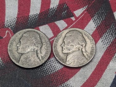 1942 P & S Jefferson Nickels 35% Silver WWII Issue