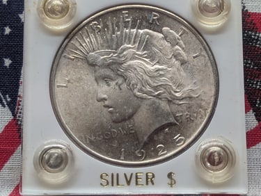 1925 Peace $1. GEM BU. 90% Silver.