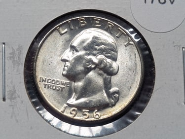 1956 Silver Washington Quarter, 90% Silver