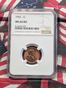 1955 Lincoln Wheat Cent - NGC MS66 RD