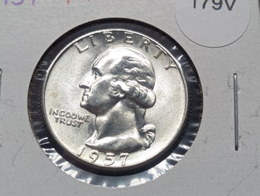1957 Silver Washington Quarter, 90% Silver