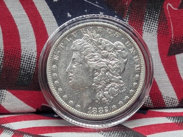 1882 O/S Morgan $1. Strong Variety. AU detail. 90% Silver.