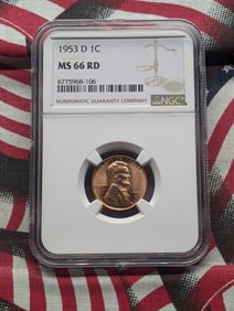 1953-D Lincoln Wheat Cent, NGC MS 66 RD