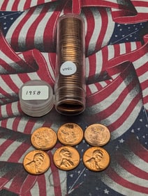 1958 BU roll. Lincoln Wheat Cents.