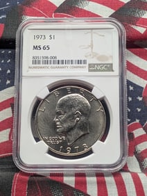 1973 Eisenhower Dollar - NGC MS65