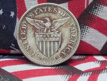 1921 Philippines 50 Centavo. 75% silver. XF.