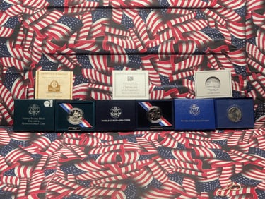 Three Commemorative Half Dollars - 1986-D Liberty BU, 1994-P World Cup Proof, & 1993-S Columbus