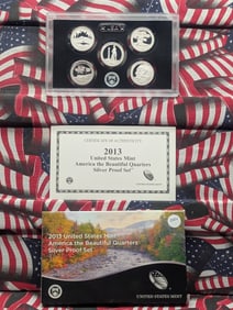 90% Silver 2013-S U.S. Mint America The Beautiful Quarters Silver Proof Set In OGP With COA