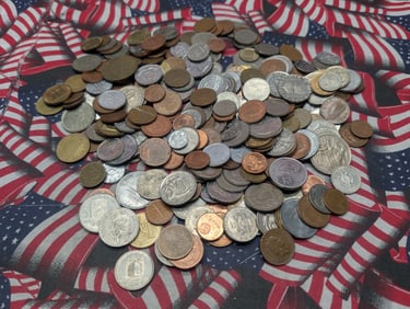 Bag of 2.0 Lbs. of Various Vintage & Modern World Coins