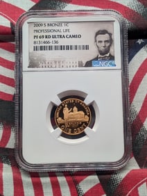 2009-S PROOF Bronze Lincoln Professional Life Cent - NGC PF69 RD ULTRA CAMEO