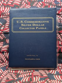HUGE!! U.S. Commemorative Silver Dollar & Stamp Collection in Collector's Album w/ Info Cards (13
