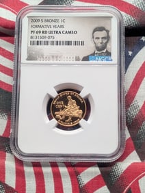 2009-S PROOF Bronze Lincoln Formative Years Cent - NGC PF69 RD ULTRA CAMEO
