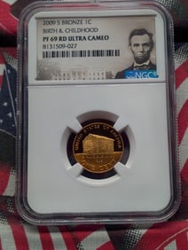 2009-S PROOF Bronze Lincoln Birth & Childhood Cent - NGC PF69 RD ULTRA CAMEO