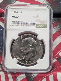 1974 Eisenhower Dollar - NGC MS65